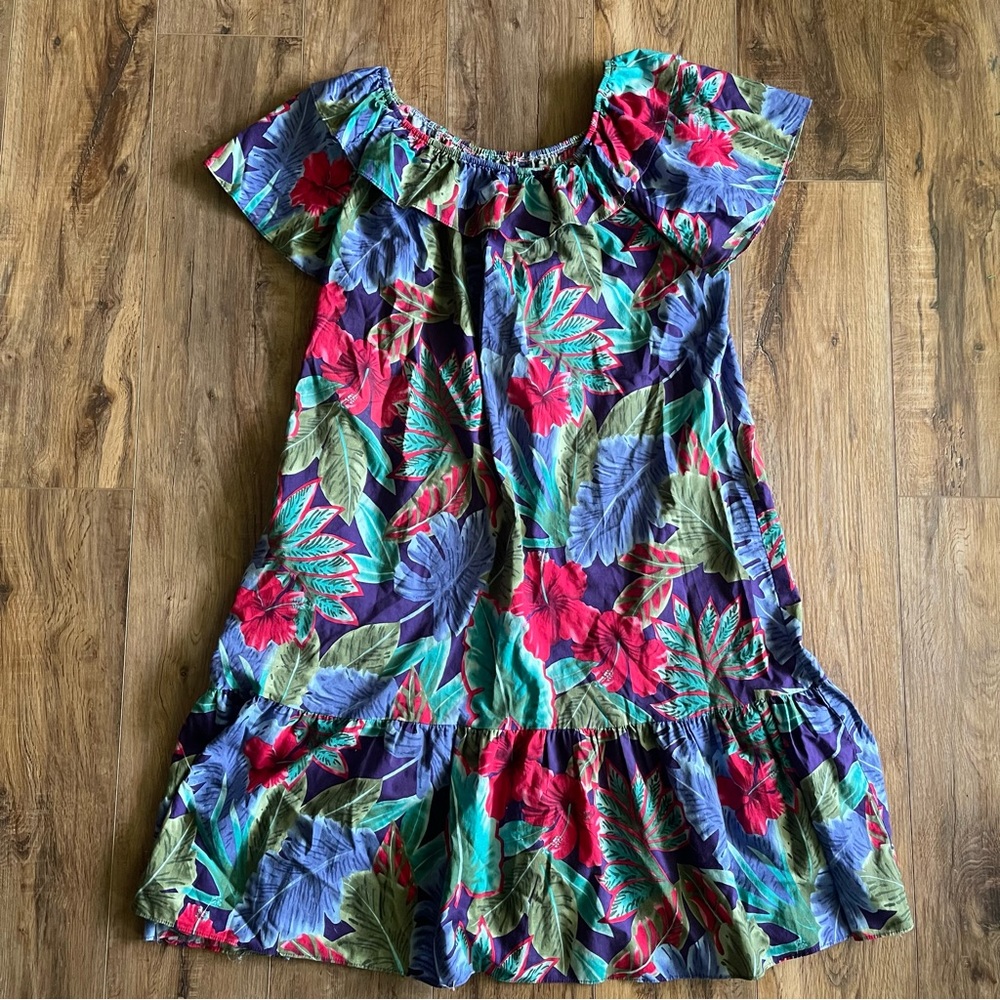 Vintage Hilo Hattie Hawaiian dress ruffles Sz 1X plus size